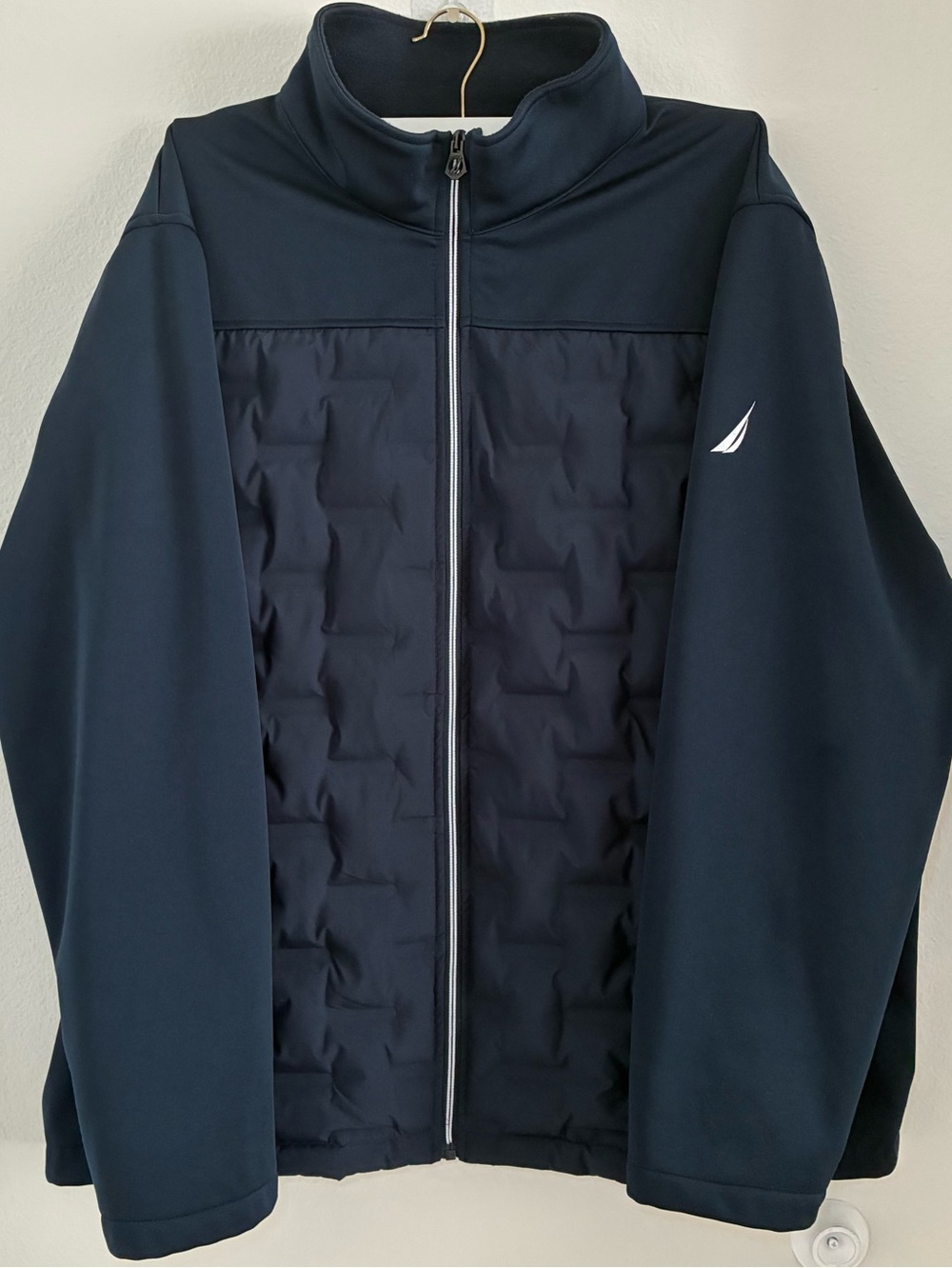 Nautica Men's Hybrid Quilted Jacket Size XXL Navy Pre-owned Excellent